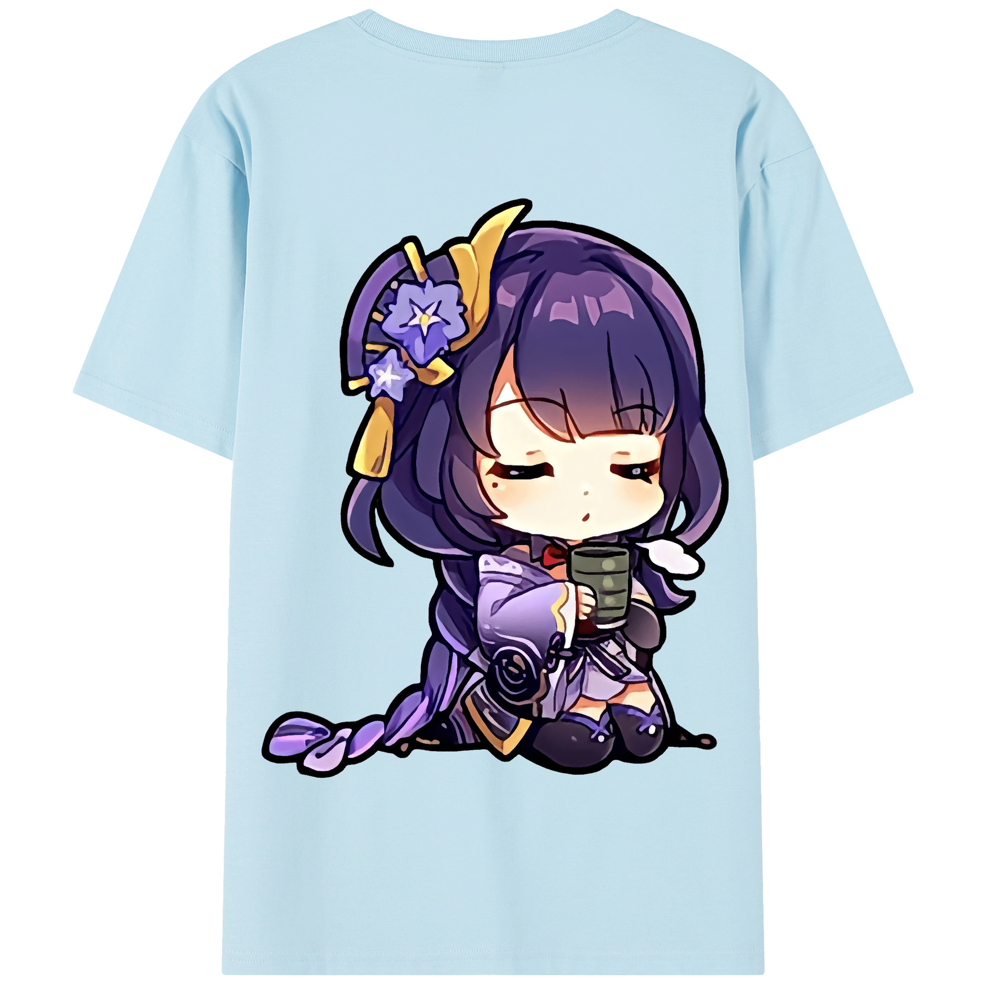 げんし神 雷電将軍 らいでんしょうぐん genshin Raiden Shogun 綿100％半袖Tシャツ（背面プリント）